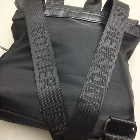 Botkier Trigger Multi-Function Nylon Faux Leather Flap Top Black Mini Backpack - Picture 9 of 13